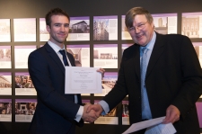 Rob Hughes accepts finalist certificate